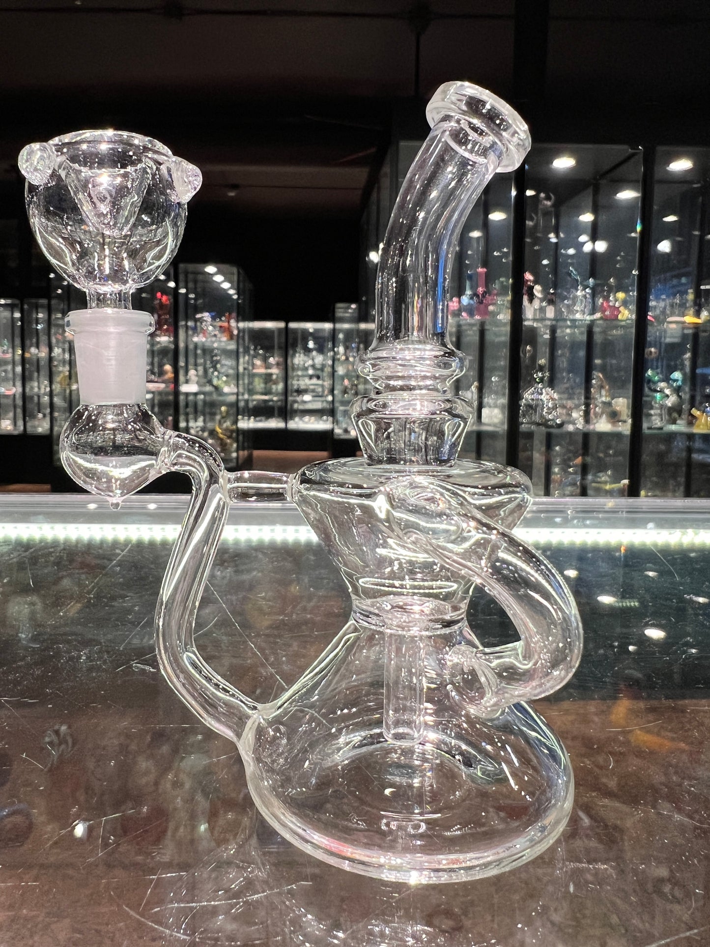 Mini Single Uptake Recycler Rig in 10MM, Choose Bowl or Banger.