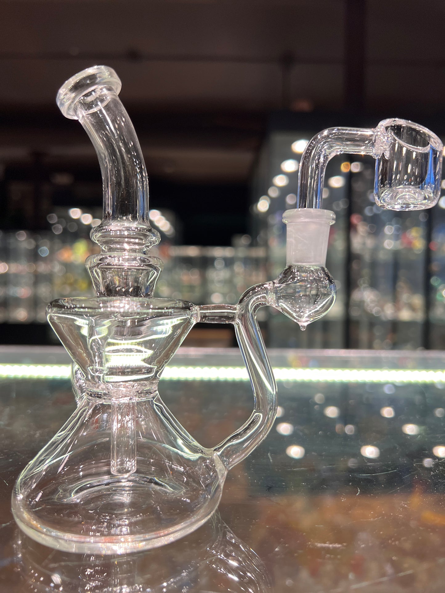 Mini Single Uptake Recycler Rig in 10MM, Choose Bowl or Banger.