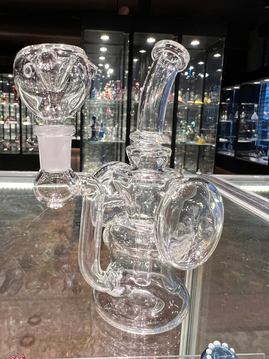 Mini 10MM Dual Disk Recycler. Choose Bowl or Quartz Banger!