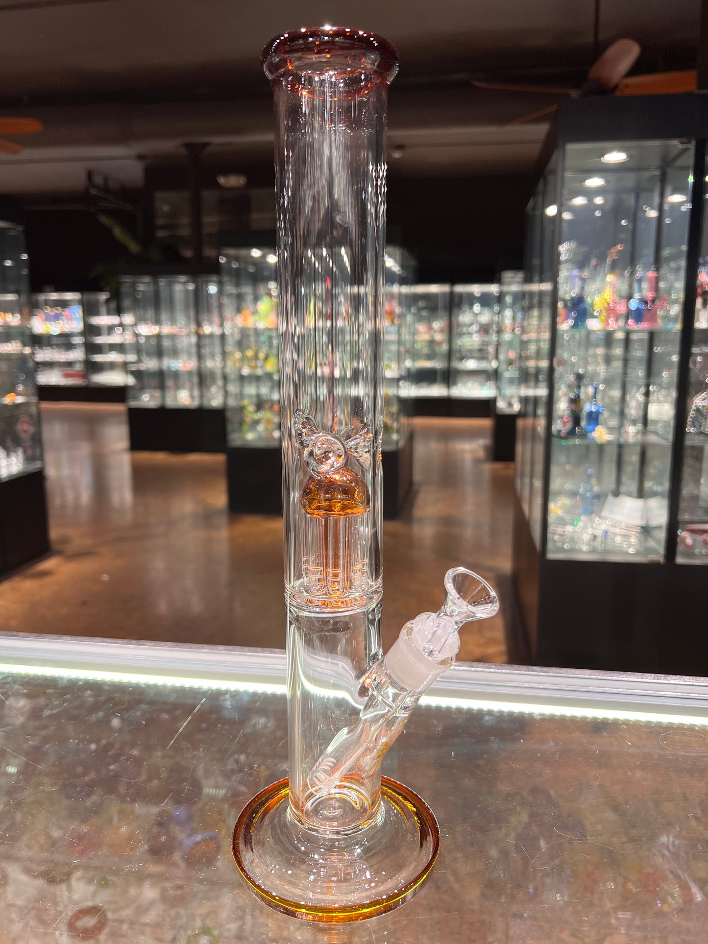 15.5" Tall Straight Tube with Tree and Color Accents (Options Available)