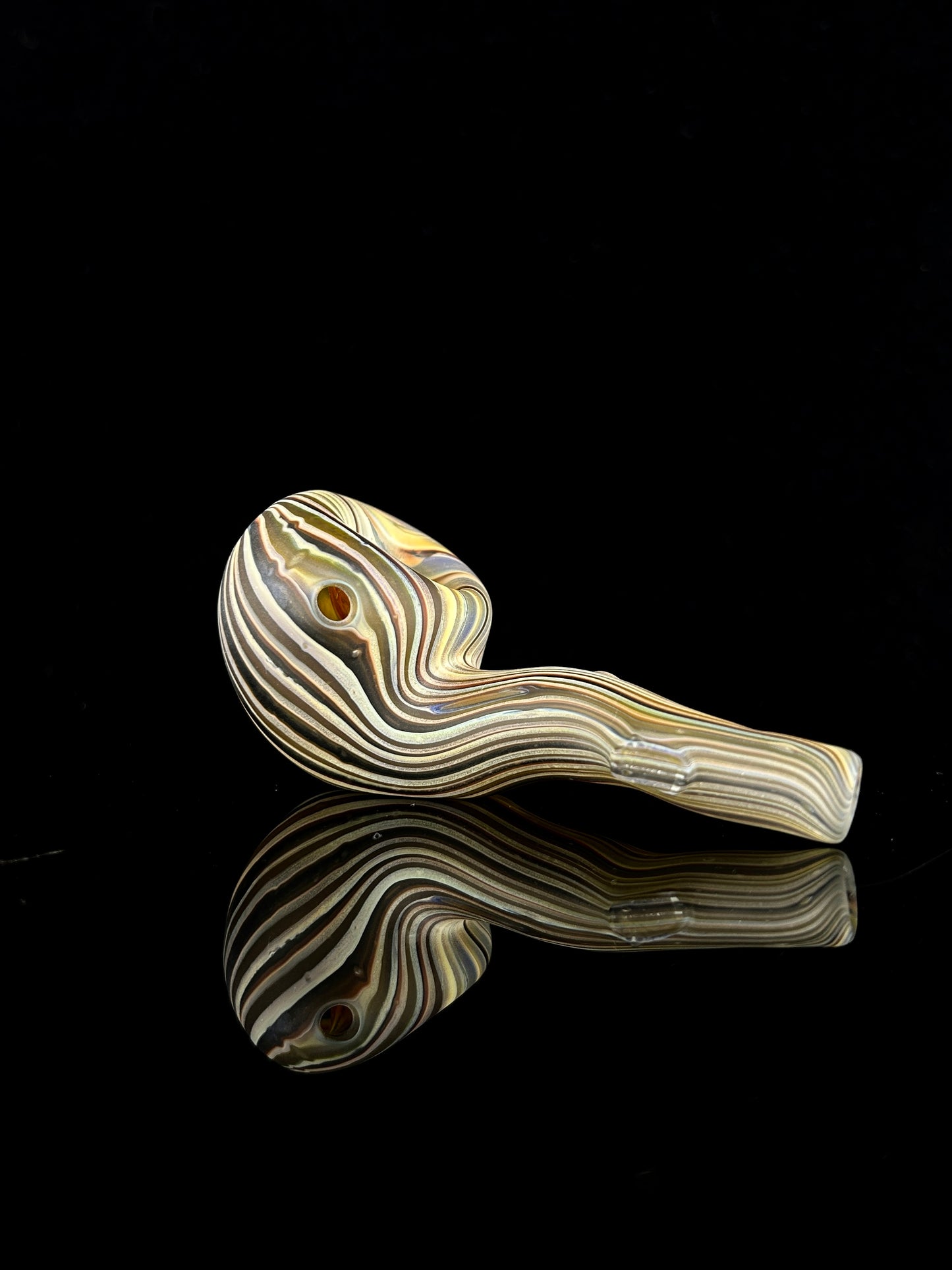 Manzita Glass Sandblasted Glass Wooden Style Spoon