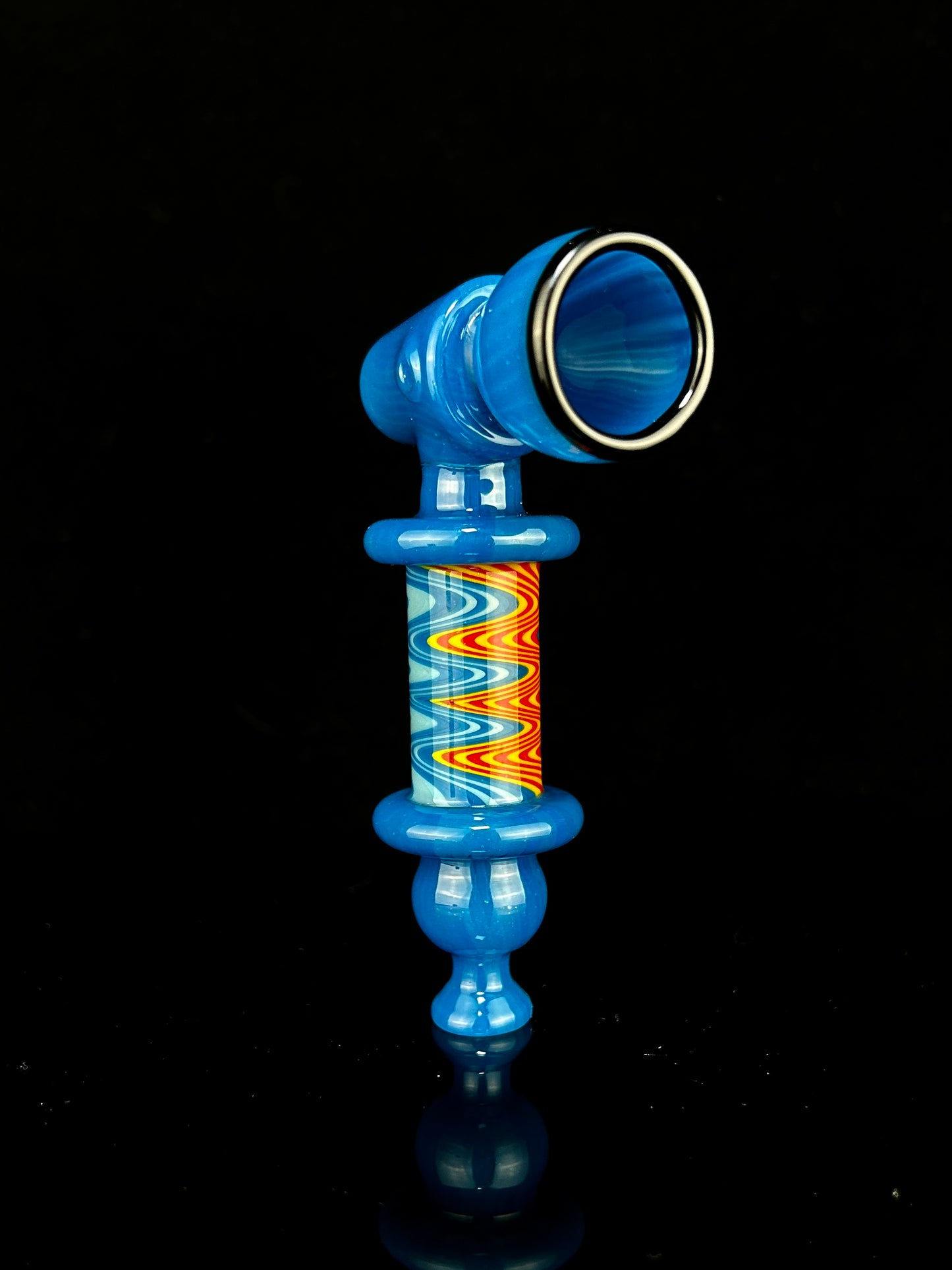 Metal Style Glass Pipe with wigwag section