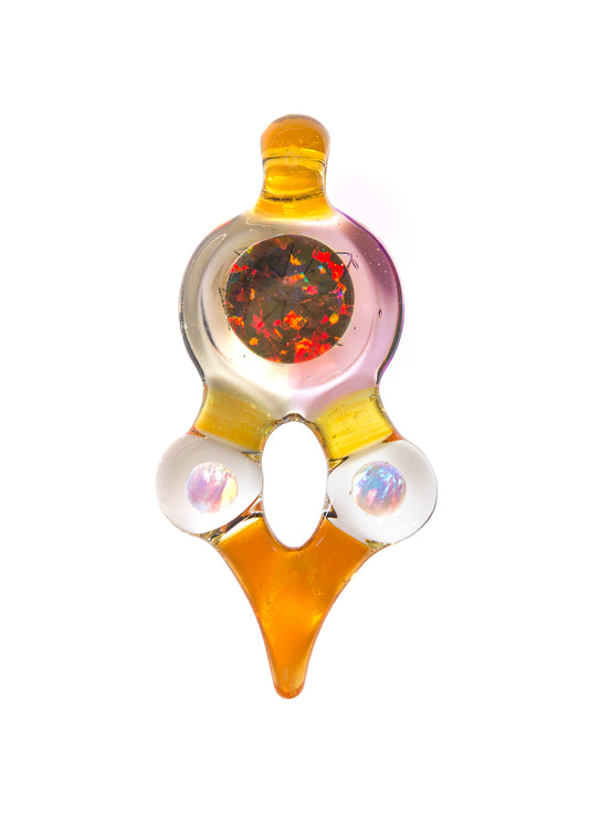 Serum and Transparent Orange Gate Keeper Pendant #2 by Big Z