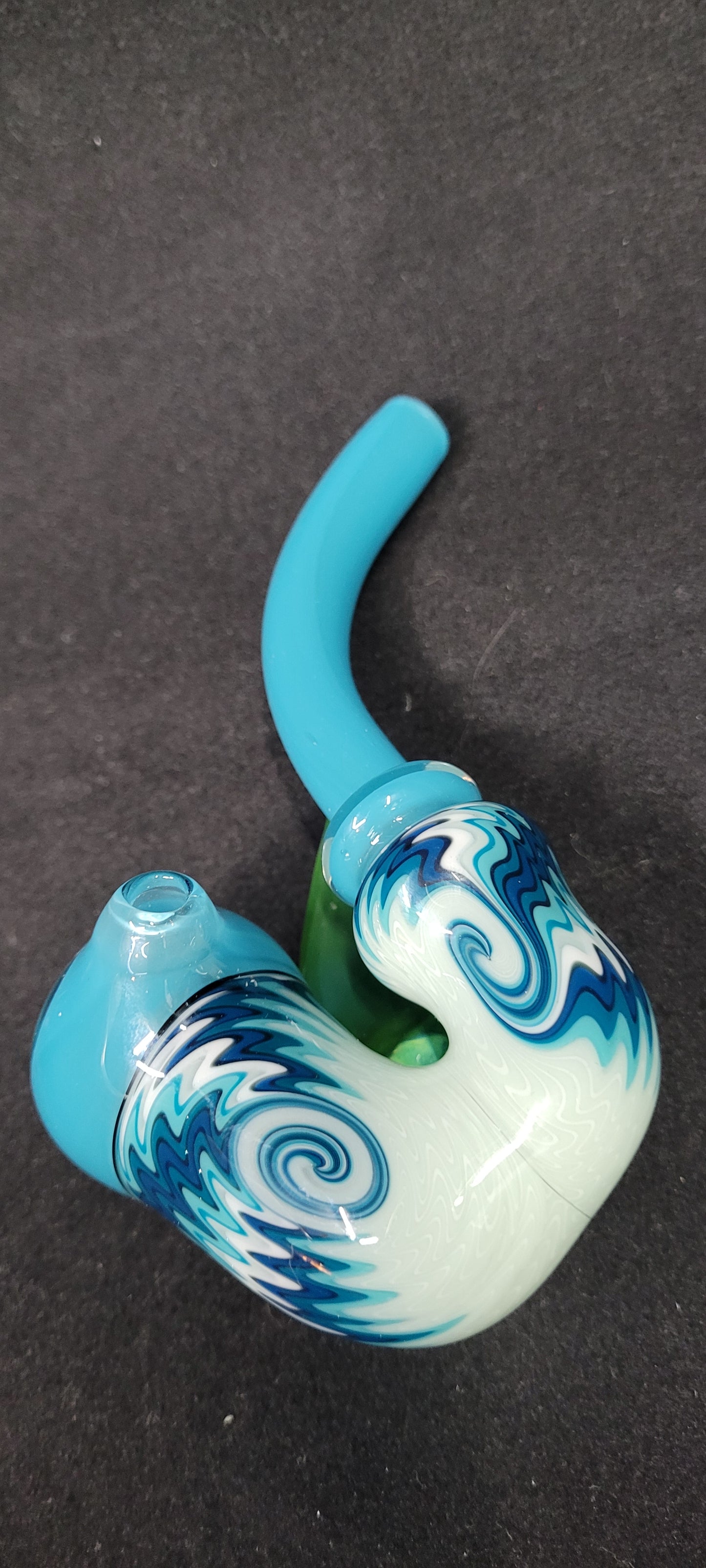 Sherlocks W/ Leaf, WigWag & Opal by Blossom Glass