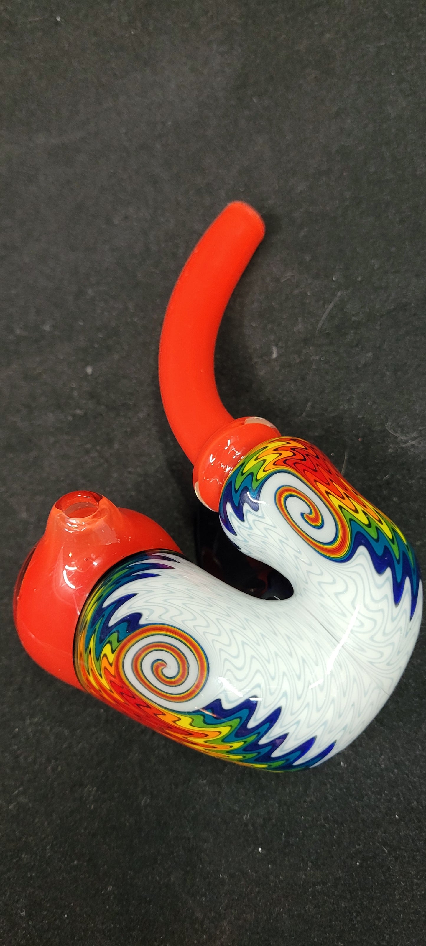 Sherlocks W/ Leaf, WigWag & Opal by Blossom Glass