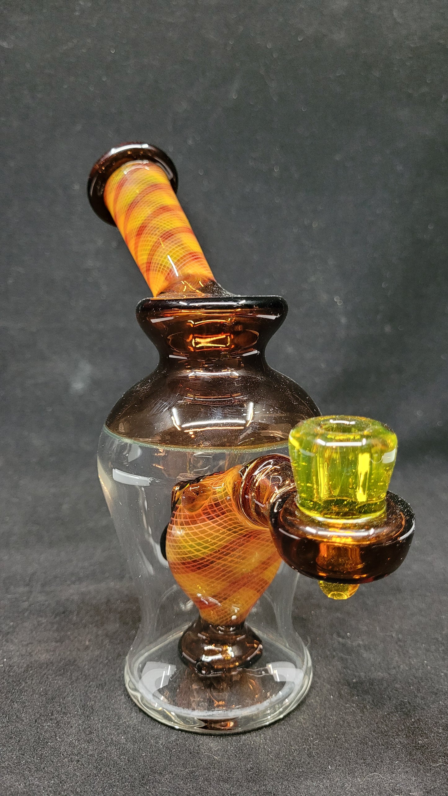 Angled Retticello Hippo Tube by CRUX GLASS