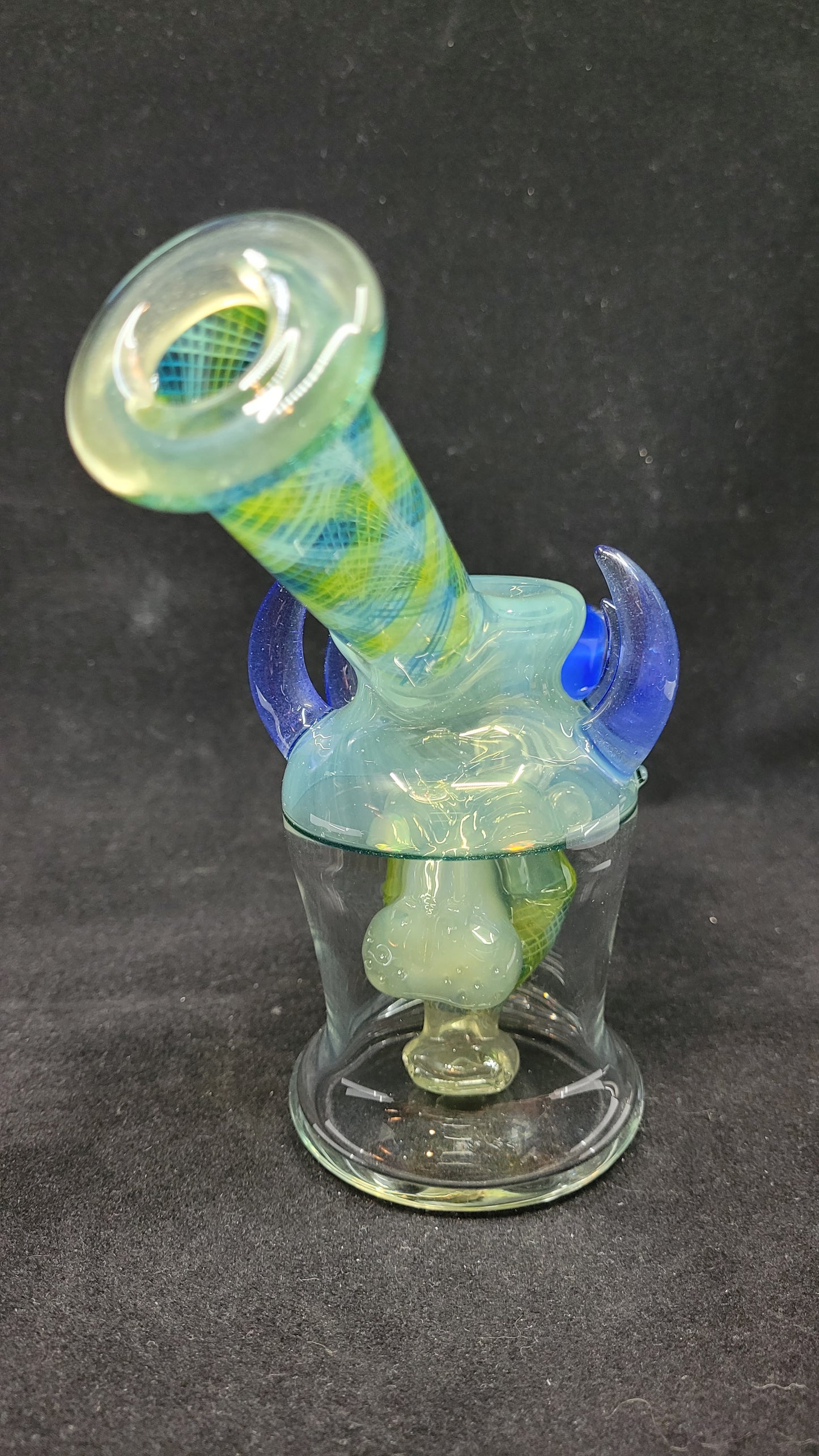 Angled Retticello Hippo Tube by CRUX GLASS