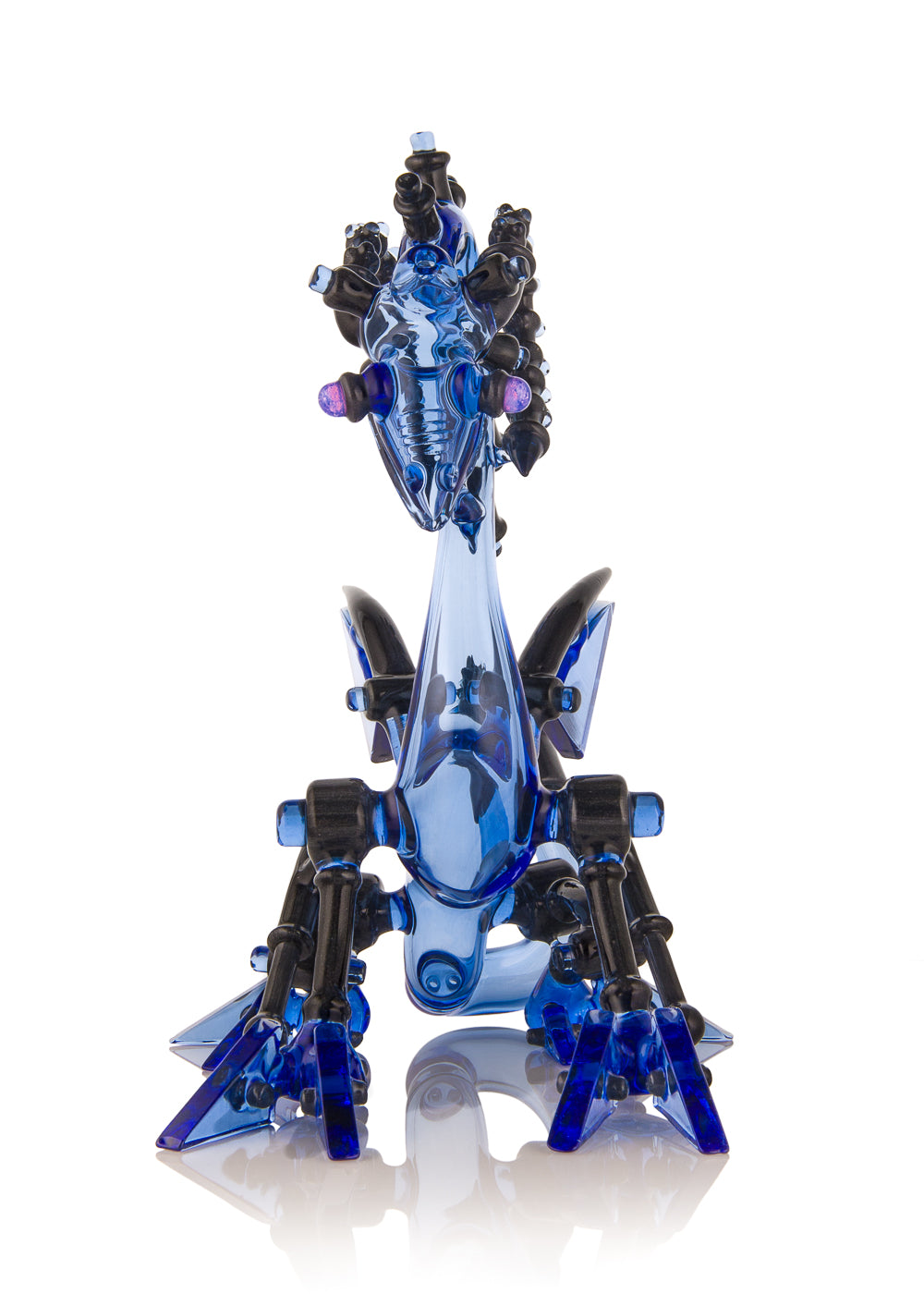 Biomechanical Blue Rain Robo-Dragon Vapor Bubbler Collaboration by Banjo and Joe Peters