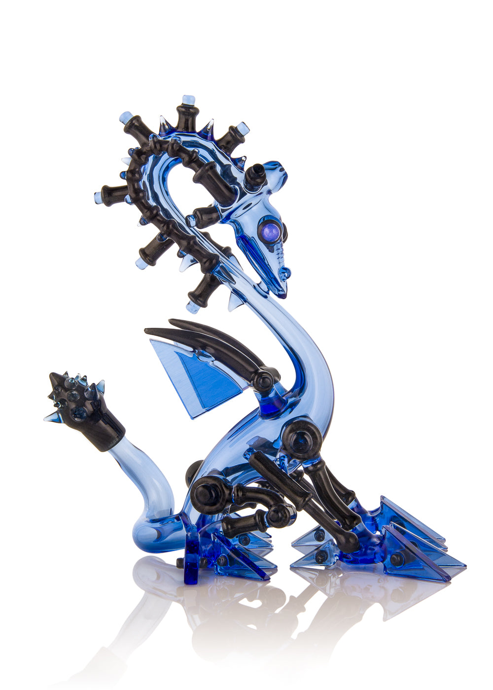 Biomechanical Blue Rain Robo-Dragon Vapor Bubbler Collaboration by Banjo and Joe Peters