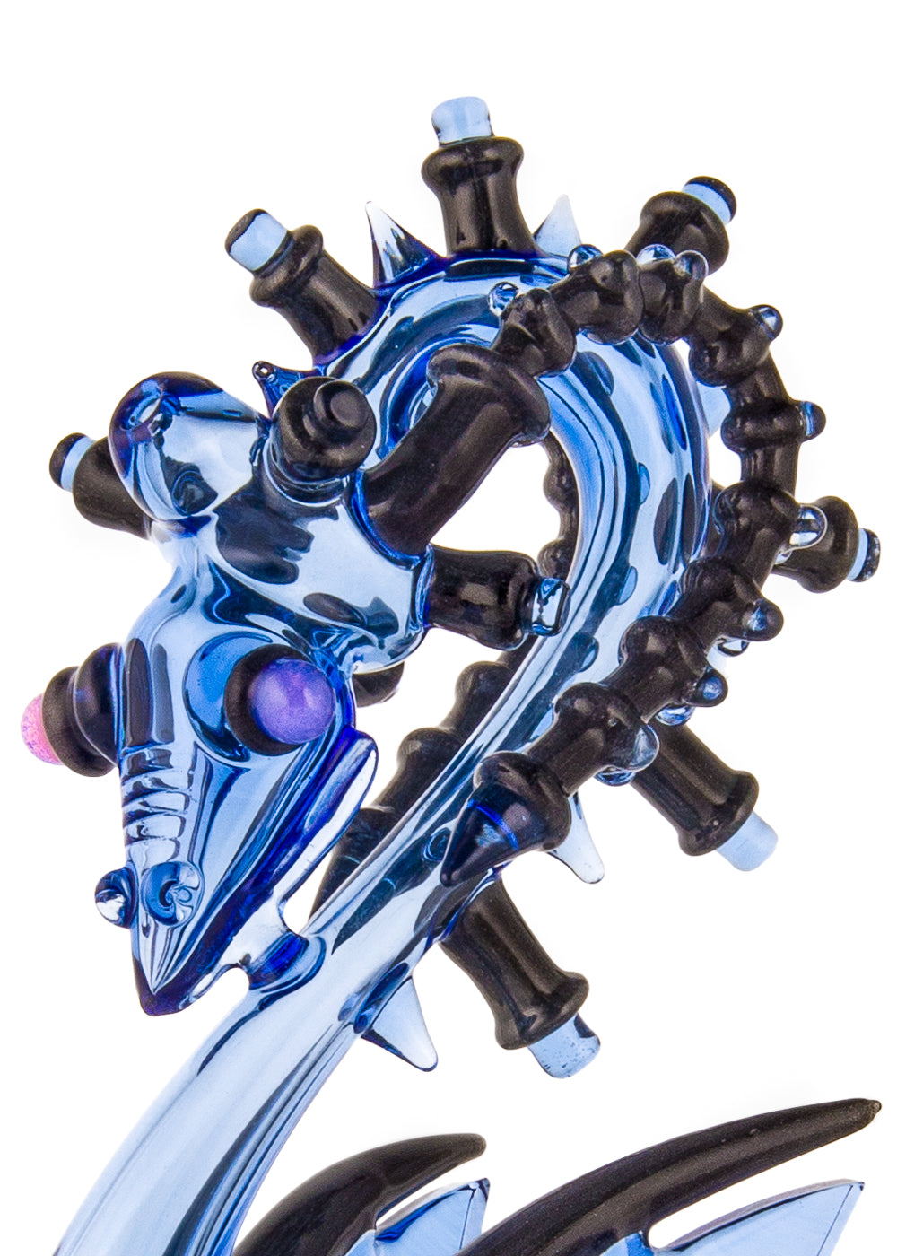 Biomechanical Blue Rain Robo-Dragon Vapor Bubbler Collaboration by Banjo and Joe Peters