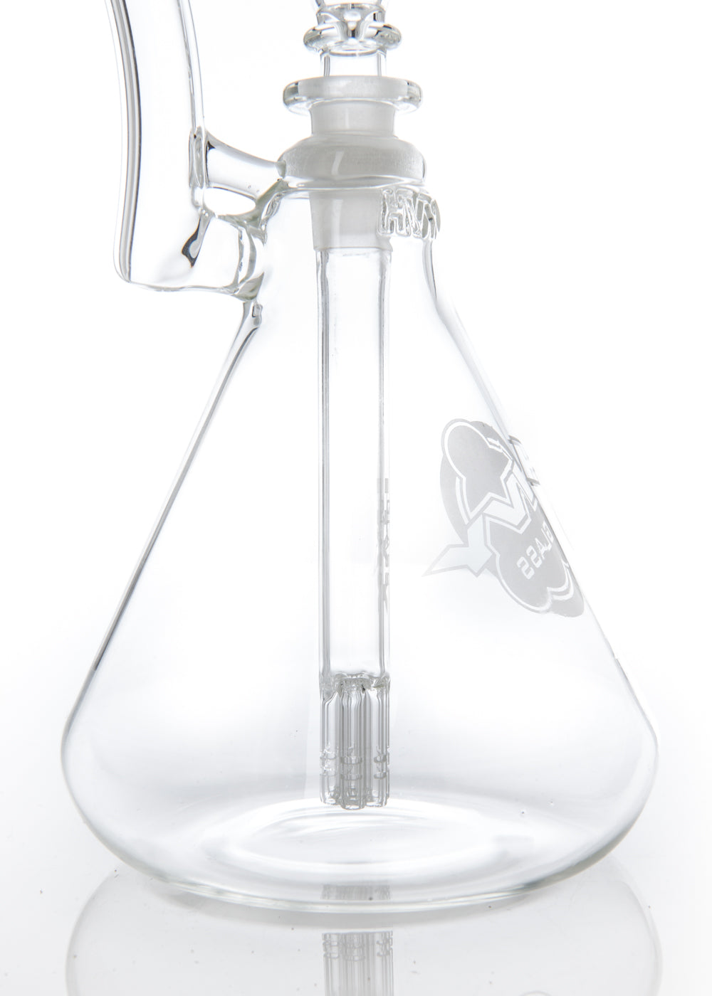 HVY Glass Clear Beaker Bubbler with Removable 6-Arm Downstem