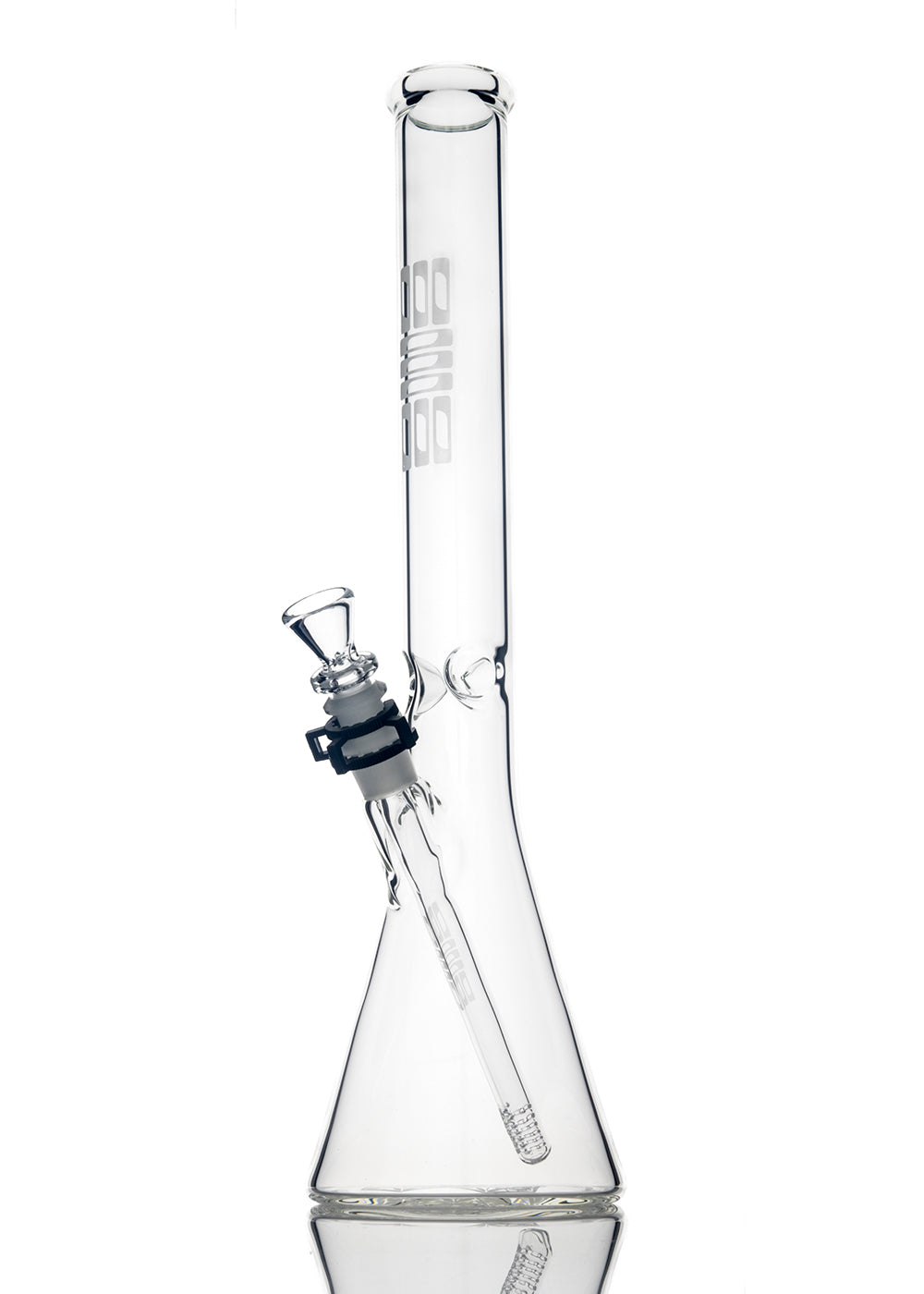 Ill Glass 15" 38mm Beaker Tube with Slide and Gridded Downstem