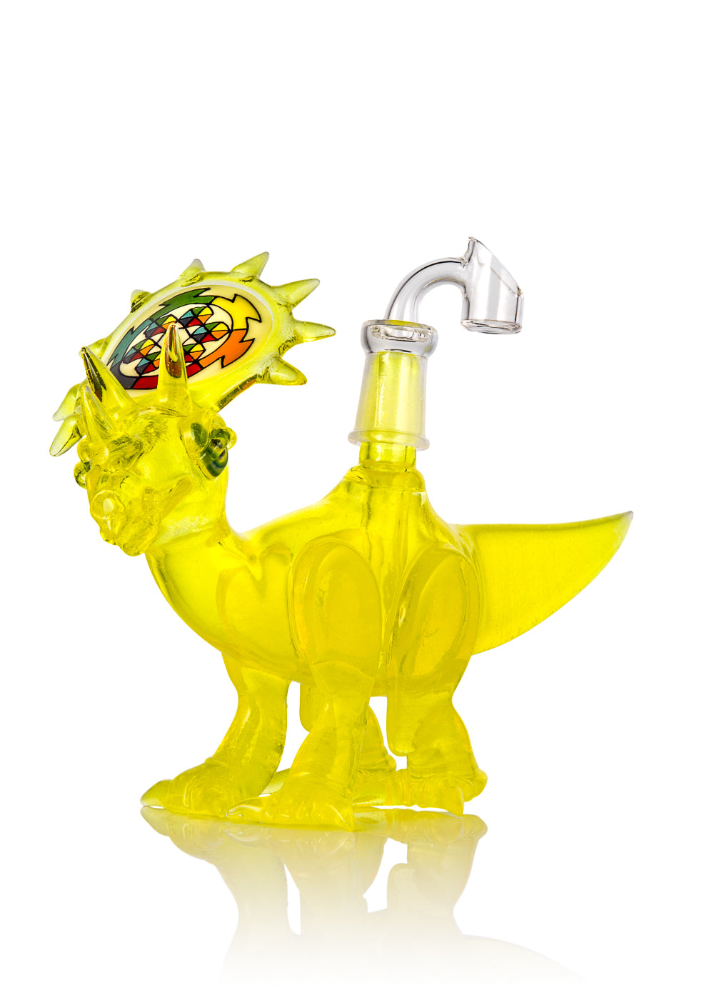 Lemon Drop Triceratops Vapor Bubbler with Disc Flip by WJC and Elbo